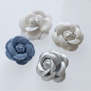 Coco Inspired Camellia Flower Brooch Set